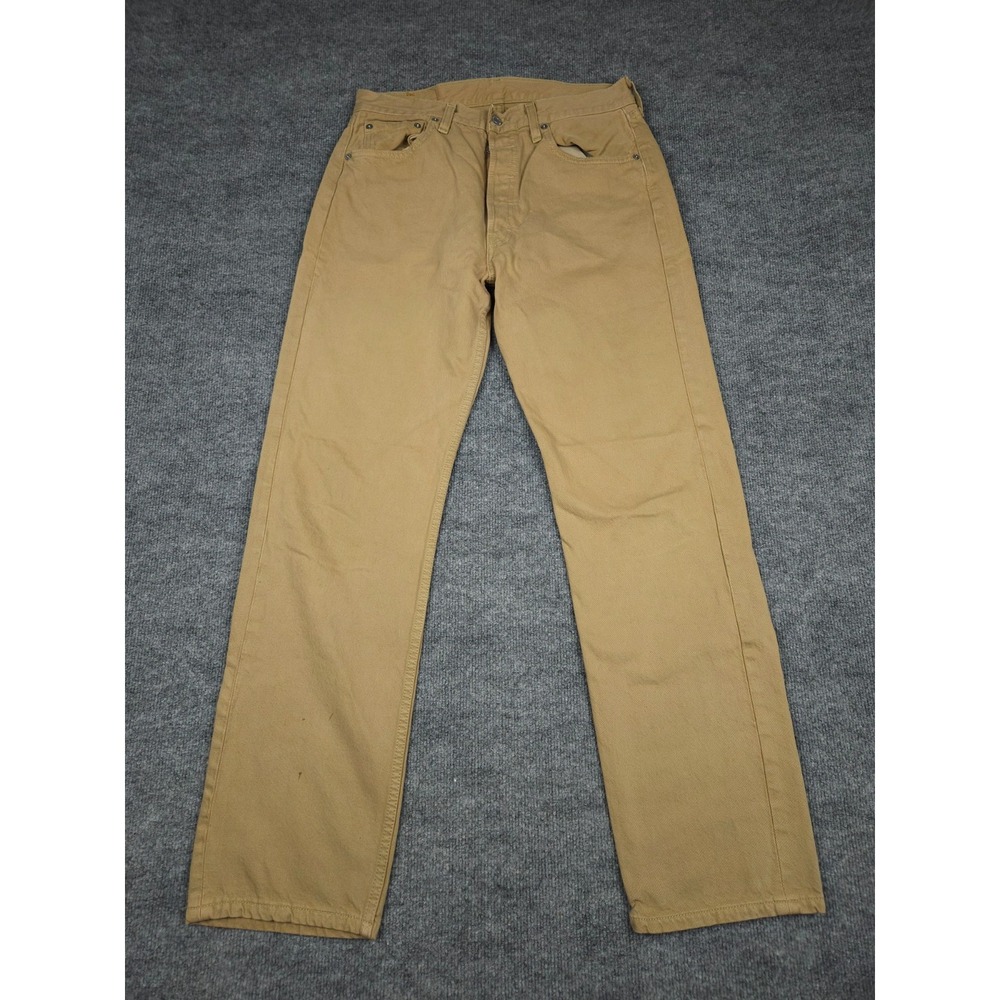 Vintage Levi's 501 Jeans Men's 34 x 32 (FITS 31 x 31) Beige Made USA Button Fly